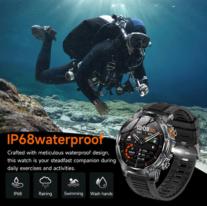 LIGE 2025 New 1000mah Smart Watch Men AMOLED HD Display Sport Fitness LED Flashlight Bluetooth Call Smartwatch For HUAWEI XIAOMI