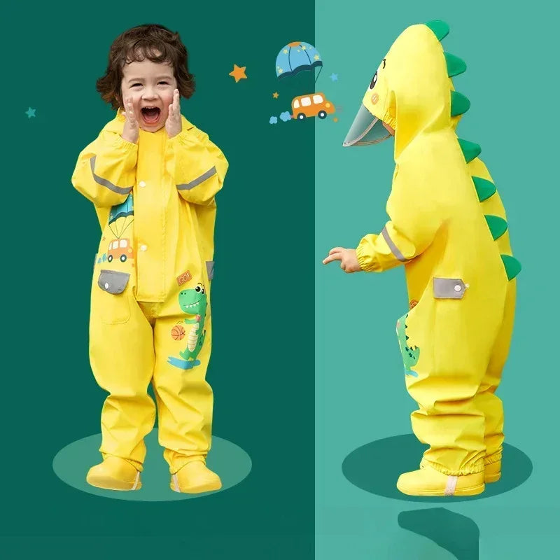 2025, Cartoon-Overall mit Kapuze für Babys, Mädchen, Regen, Outdoor-Sport, Jungen-Overall, wasserdicht, einteilig, Kinderhose, Strand, Kinderhose.