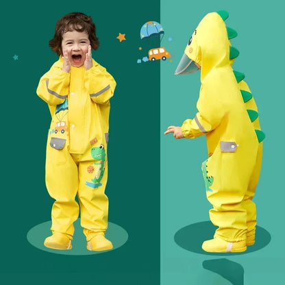 2025, Cartoon-Overall mit Kapuze für Babys, Mädchen, Regen, Outdoor-Sport, Jungen-Overall, wasserdicht, einteilig, Kinderhose, Strand, Kinderhose.