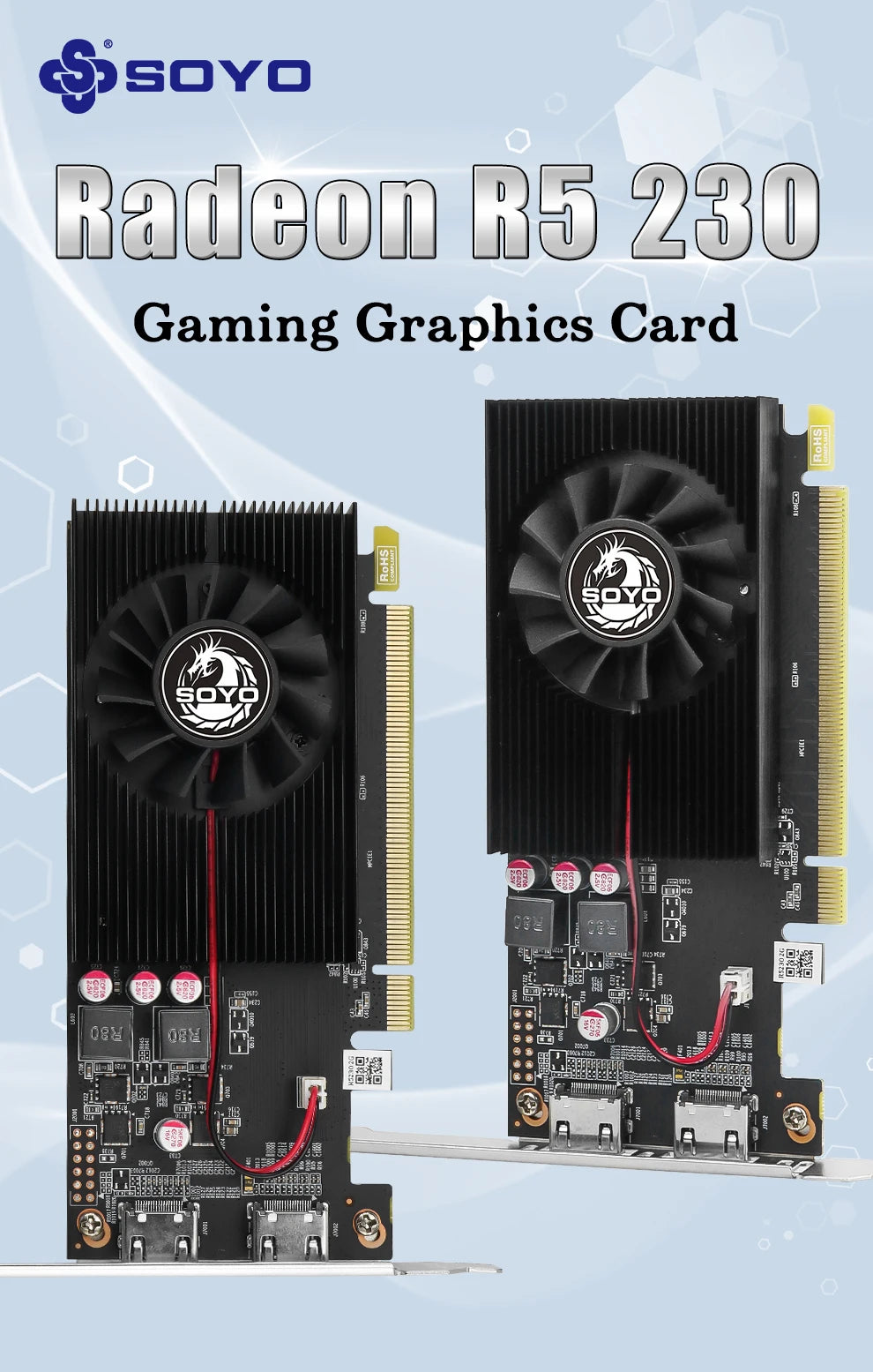 SOYO Graphics Cards R5 230 2G DDR3 64bit HDMI*2 compatibility For Desktop Gaming Computer Components GPU Video Card R5230.