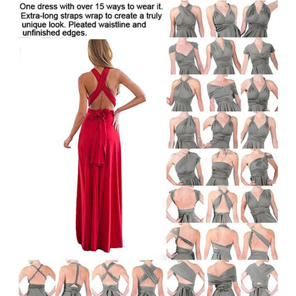 Sexy Frauen Multiway Wrap Cabrio Boho Maxi Club Rotes Kleid Verband Langes Kleid Party Brautjungfern Infinity Robe Longue Femme.