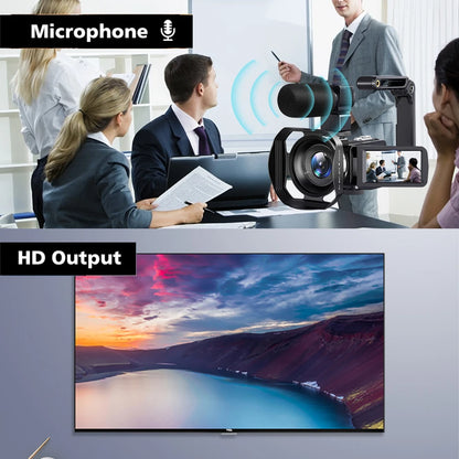 8K Digital Photography Camera 48MP Handheld DV 18X igital Zoom Camera Recorder 3'' LCD Touch Screen Portable Recording Camcorder.