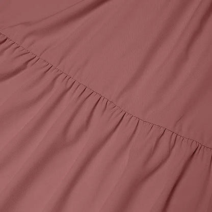 ZANZEA Muslim Fashion Tiered Long Dresses Women Islamic Hijab Style Casual Long Sleeve O Neck Maxi Vestidos Solid Abaya Robes.