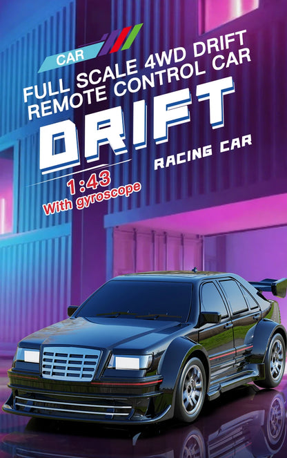 KF30 1:43 4WD Drift Racing Car With Gyroscope Speed Adjustment Real Lighting Control and Damping High Speed RC Cars For Kids Toy.