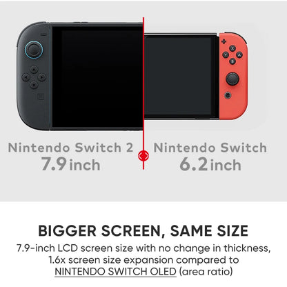 New Nintendo Switch 2 World Premiere 7.9'' Screen Joy‑Con Handle Enhanced Audio Adjustable Console Includes Mario Kart World.