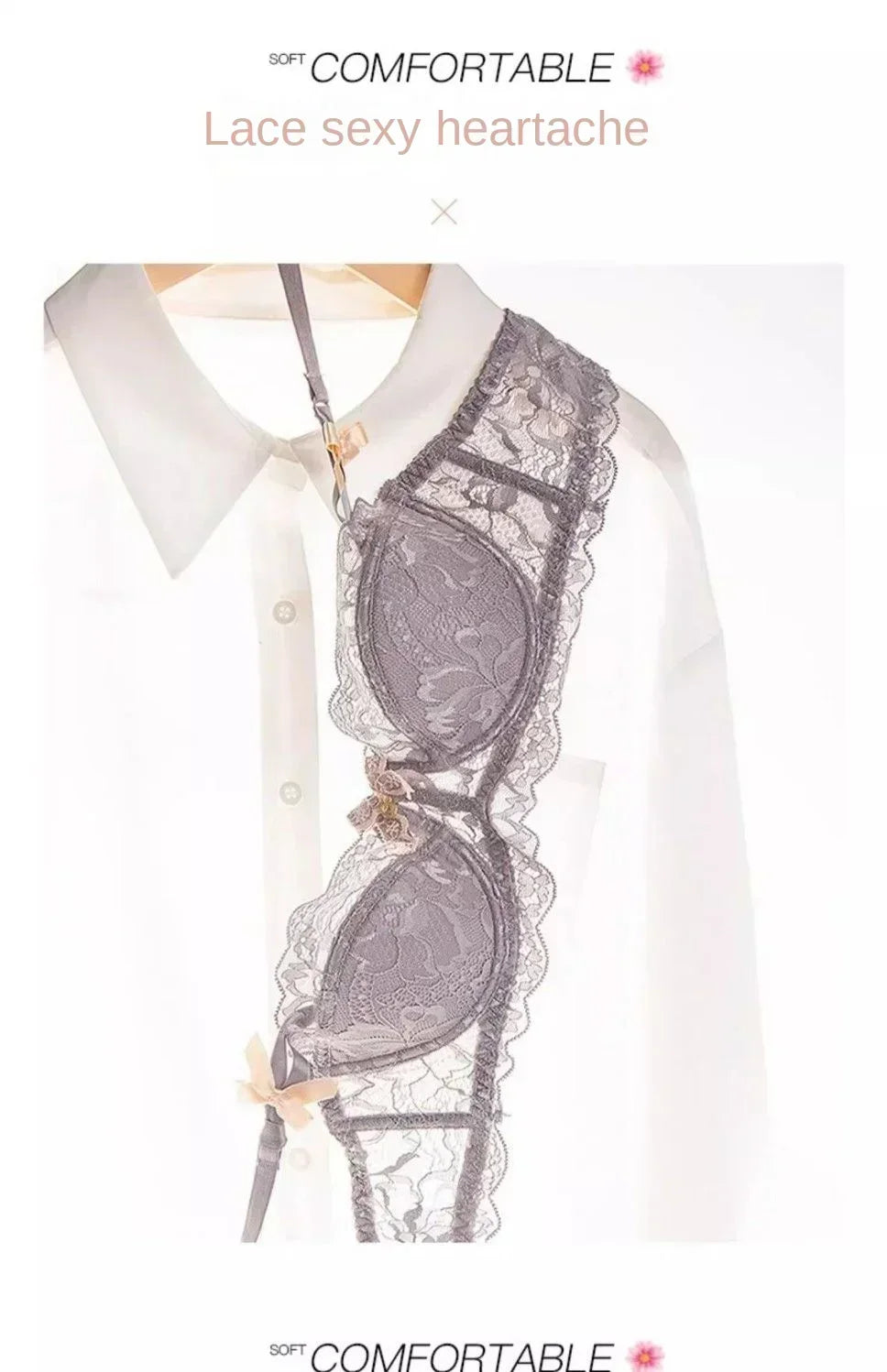 MOYISU French Romantic Lace Comfortable Breathable Sexy Tushy Slim Bra Collection Pure Desire Girls Super Beautiful Underwear SE.