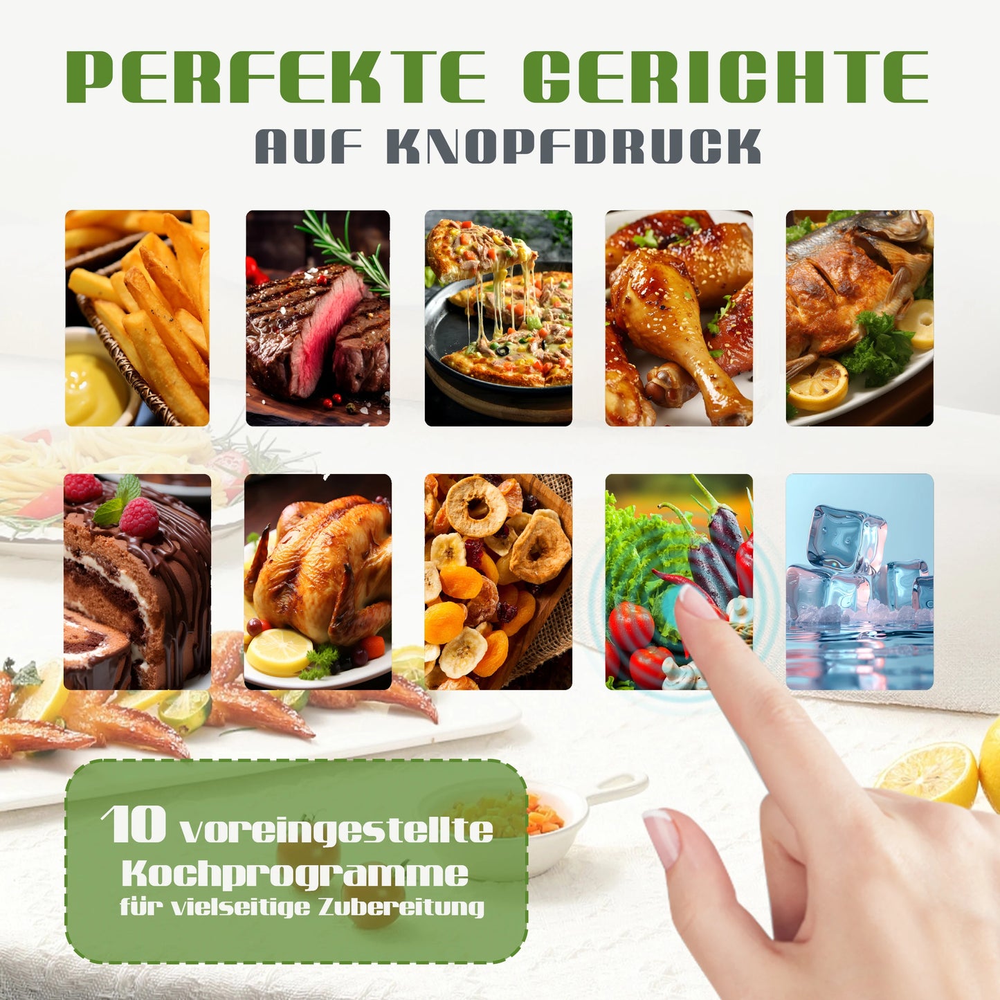 10L Multi Function Dual Basket air fryers Smart machine Viewing Window Electric Hot fryer Oilless Cooker with LED Touch Control.