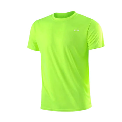 Summer Ice Silk Short Sleeve T-Shirt Men New Quick Dry Breathable Air Conditioning Outdoor Sun Protection Running Outer Wear.