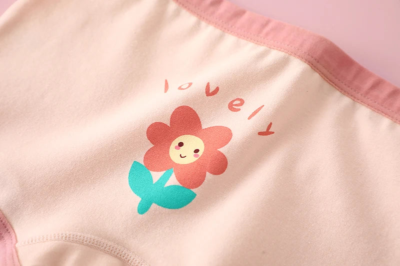 3Pcs/lot Kids Panties 7 Collections Chirdren's Underwear Lovely Girls Briefs Floral Grid Cute Pants Baby Dots Cotton Underpants