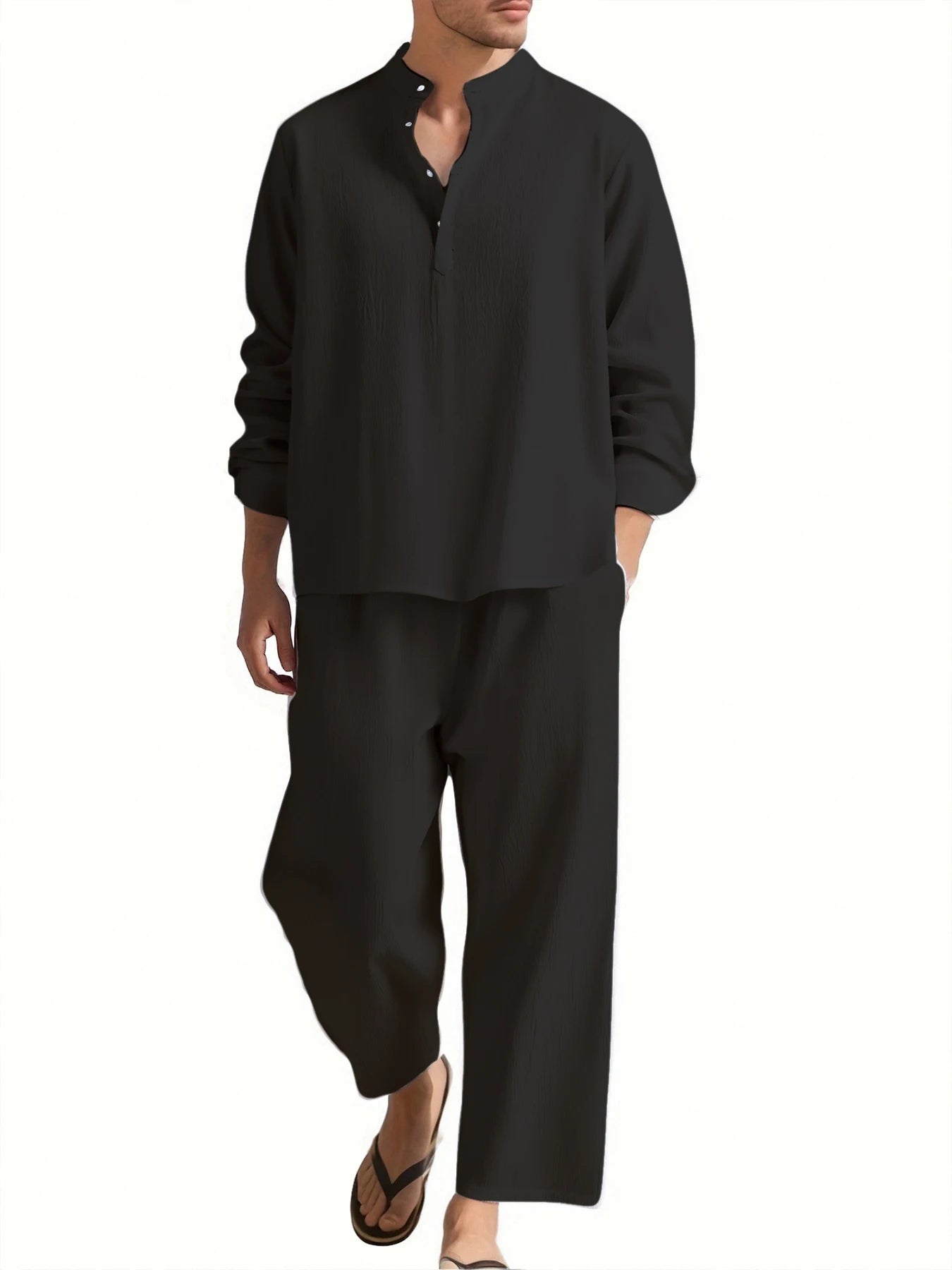 Men's Long Sleeve Shirt and Pants Suits Men Beach Wear Tracksuit Solid Color Shirts Sweatpants Hawaiian Vacation Men's Clothing.