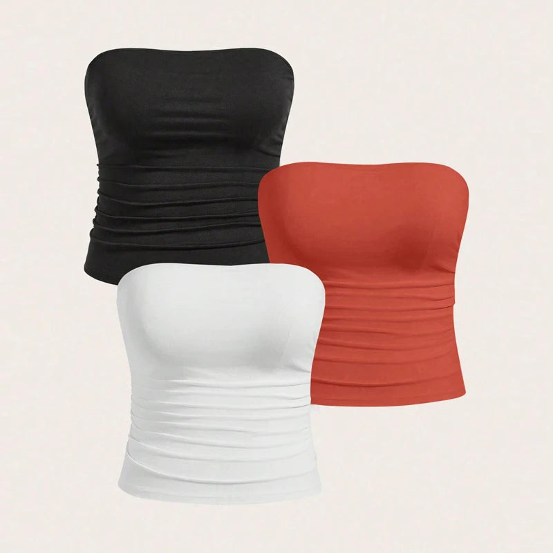 3PCS/set Sexy Top Femme Plus Size Female Underwear Lady Women Summer Top Lingerie Bandeau Tops Women's Tube Corset Hot Intimates.