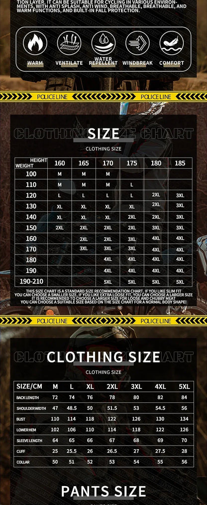 HVA Waterproof Motorcycle Jacket Men's Racing Suit Removable Liner Warm Autumn and Winter Motorcycle Jacket Suit Anti-fall Suit.