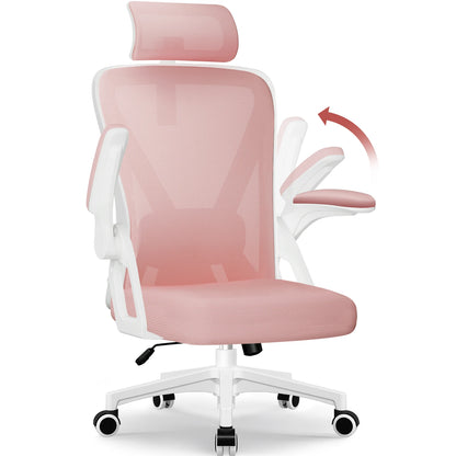 Bürostuhl, ergonomisch, verstellbar, 90er ° -135 ° ,Schreibtischstuhl mit Lordosenstütze, Computerstuhl mit verstellbarer Kopfstütze, Wohnzimmerstühle