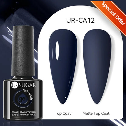 UR SUGAR 7/7.5ml Summer Blue Silver Gel Nail Polish Semi Permanent High Quality Soak Off UV LED Varnishes Nails Art Manicure