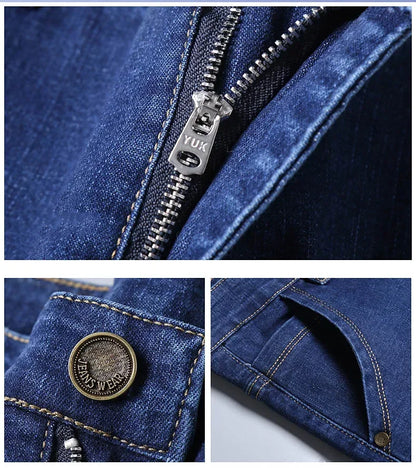 2025 Men's New Men's Fashion Casual Jeans Classic Style Casual Stretch Slim Fit Jeans Men's Denim Pants Black Blue Men's Style.