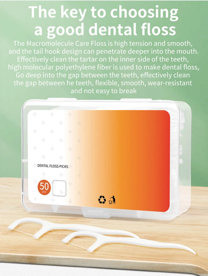 500/250/50PCS - Smooth Floss Rod - Cleaning interdental gaps and oral care.