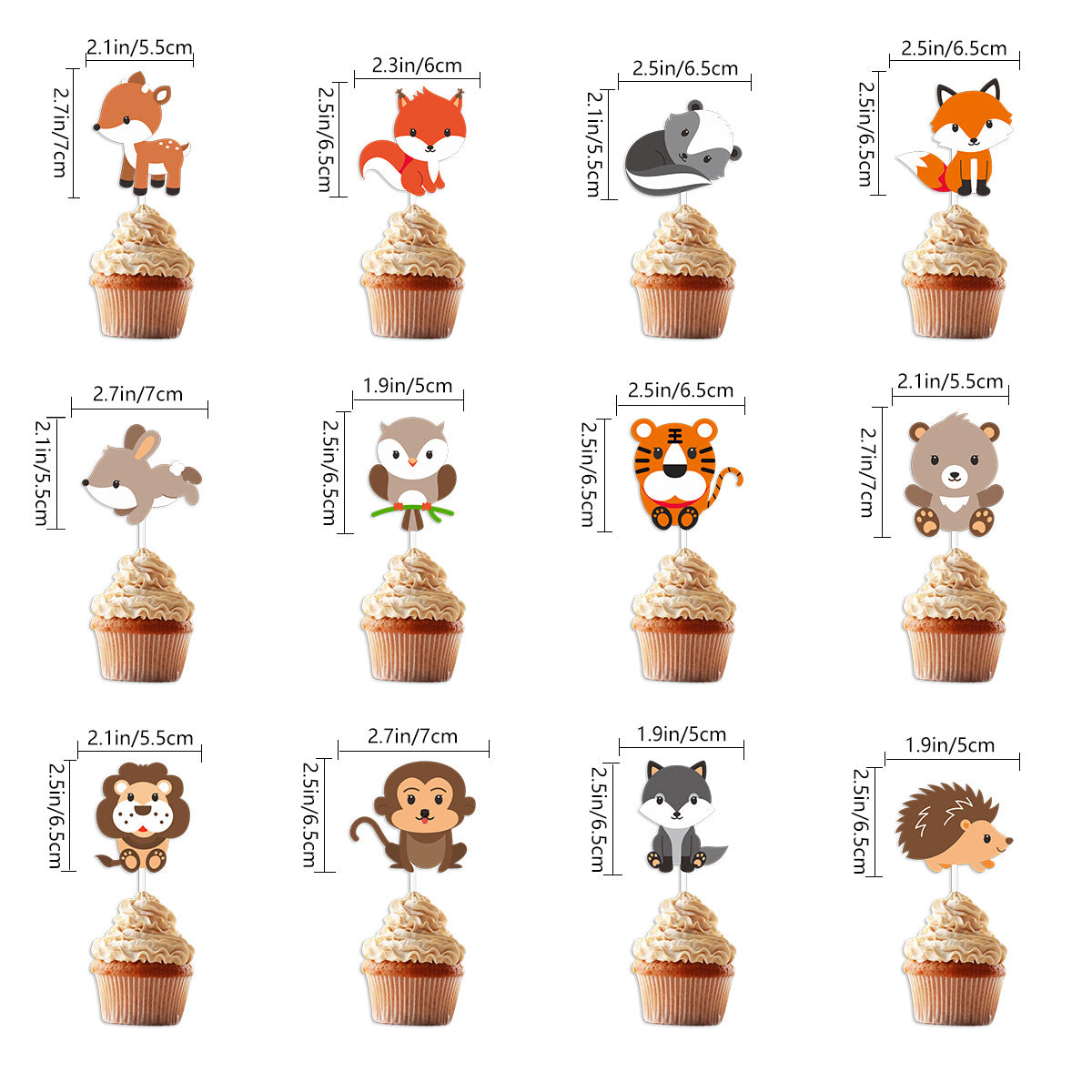 Wald Wald Thema Hintergrund Safari Tiere Alles Gute zum Geburtstag Banner Spirale Aufhänger Kuchen Topper Baby Dusche Geburtstag Party Dekor.