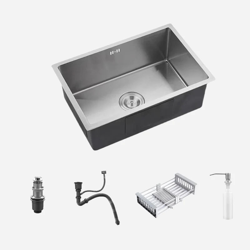 304 Stainless Steel Kitchen Sink Multiple Size Single Bowl Undermount Basin For Kitchen Fixture Improvement With Drainage