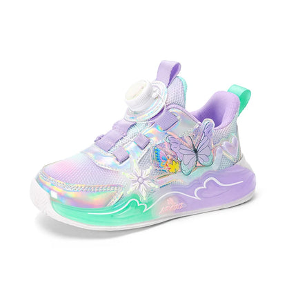 Cute Girls Sneaker Children Shoes Pink Purple Butterfly Printed Kids School Running School Sneaker Sports Tennis Shoes for girl