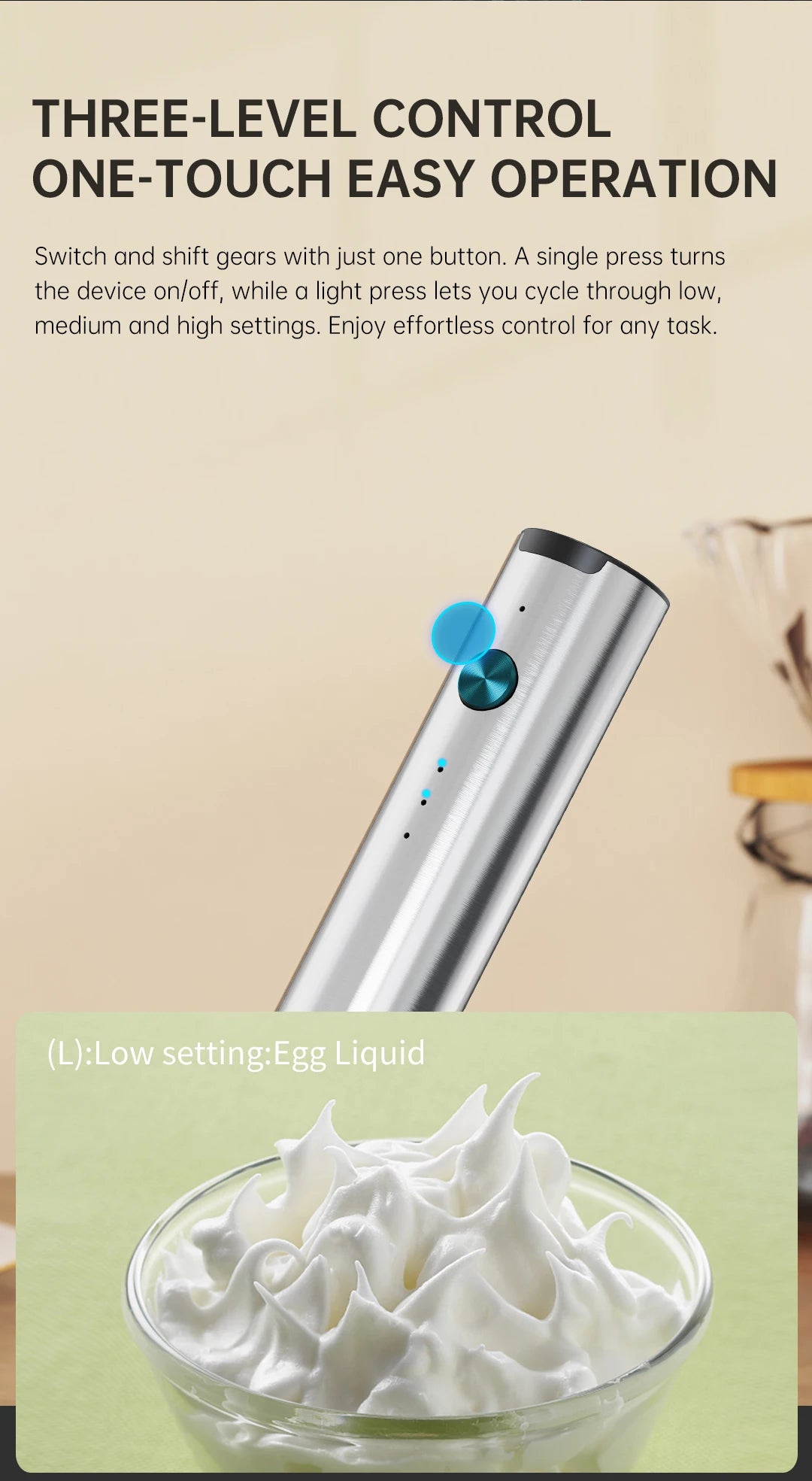 Mini milk frother, electric milk frother, coffee frother, household milk blender, handheld wireless whipper.