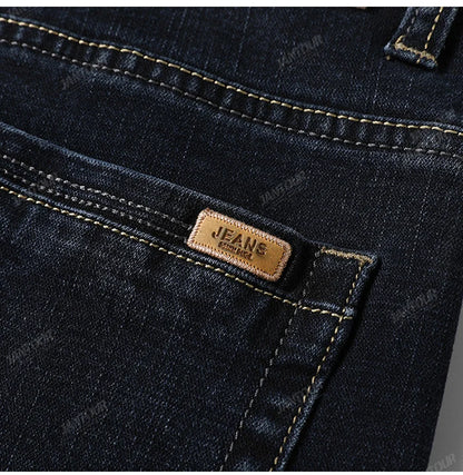 Baumwolle Herren Jeans Denim Hosen Marke Klassische Kleidung Overalls Gerade Hosen für Männer Schwarz Oversize Große Größe 35 40 42 44 46