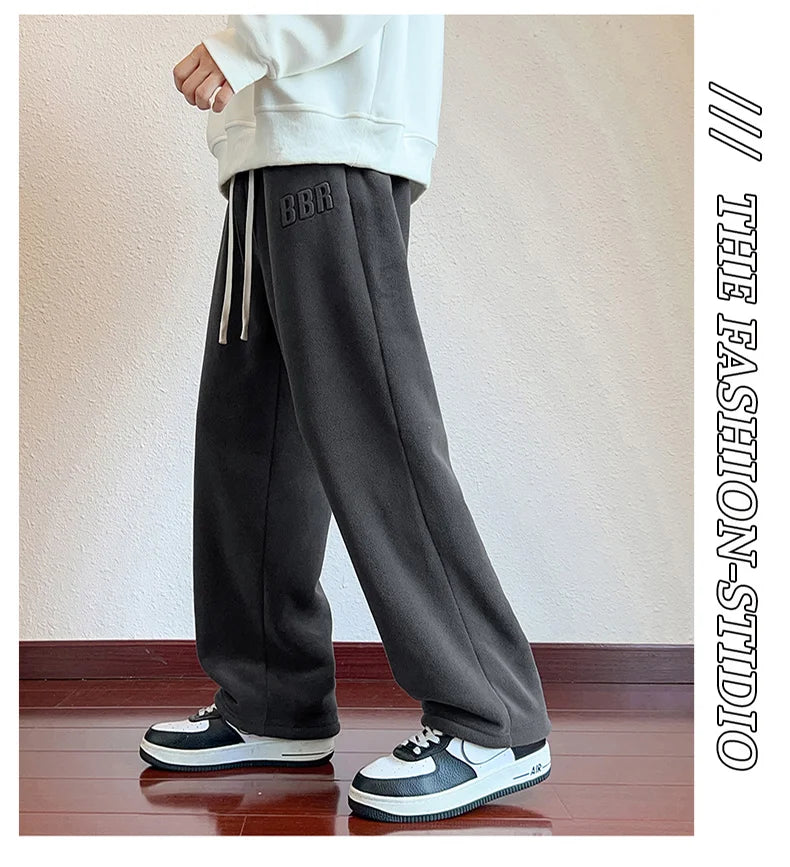 M-7XL Large Size Men's Down Pants Winter 2024 New Thick Lamb Down Casual Low-waist Cotton Pants Oversized Warm Straight Joggers.