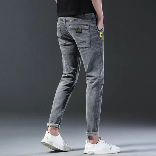 Men New Fashion Comfortable Slim Fit Jeans Male Loose Straight Smart Casual Denim Pants Regular Look Taller Elasticity Trousers.