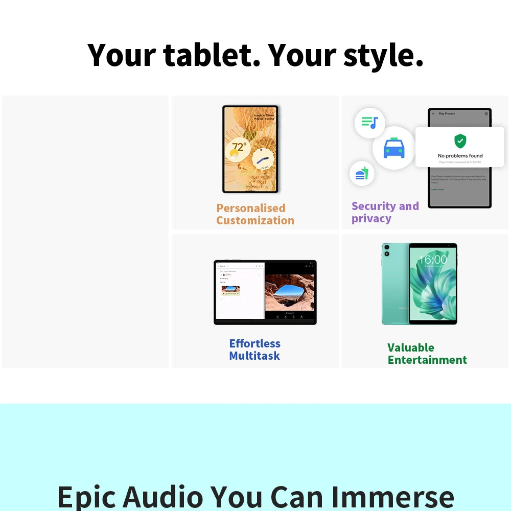 Teclast P85T 2024 Tablet Allwinner A523 8-core 1.8GHz/ 10GB(4GB+6GB) RAM/64GB ROM/8 Inch 800×1280iPS/WIFI5G/4G/5000mAh/Type-C/0.