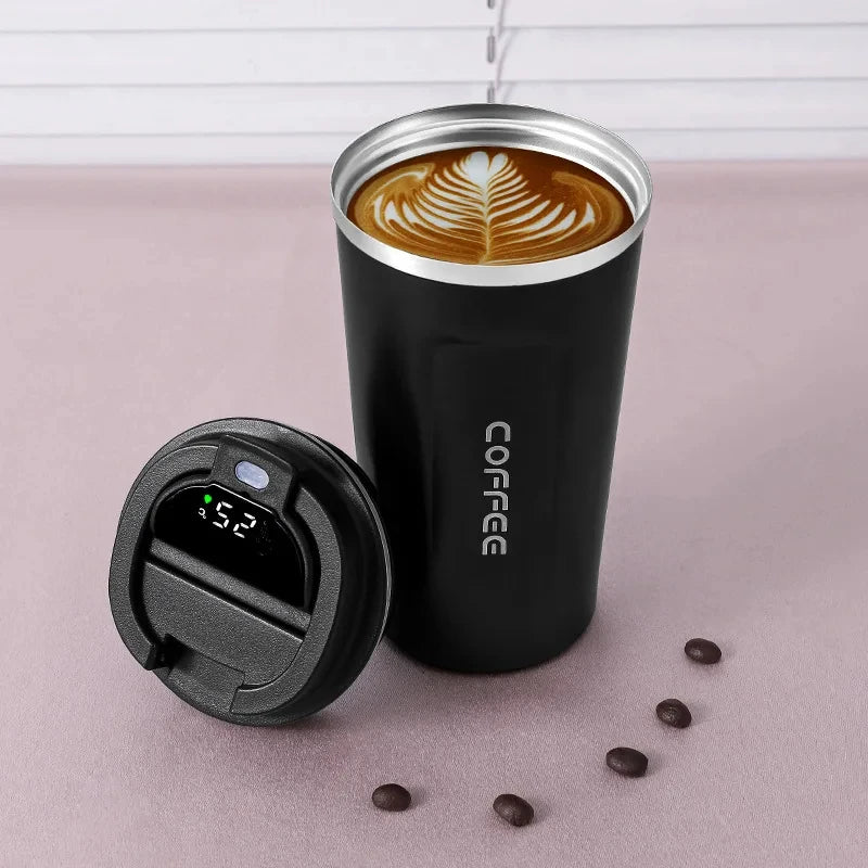 450ml Thermos Bottle Smart Display Temperature 316 Stainless Steel Vacuum Cup Office Coffee Cup Business Portable Thermal Mug.