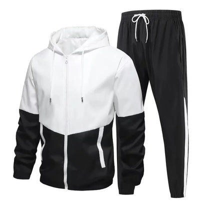 New Men's Sportswear Set Casual Loose Fit Sweatpants with Drawstring Two-Piece Korean Style Autumn Collection