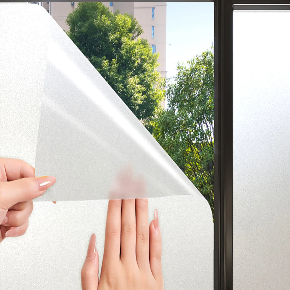 Frosted Anti Look Window Privacy Film Non Adhesive Static Cling Bathroom Shower Window Glass Sticker Sun Blocking Door Movie.