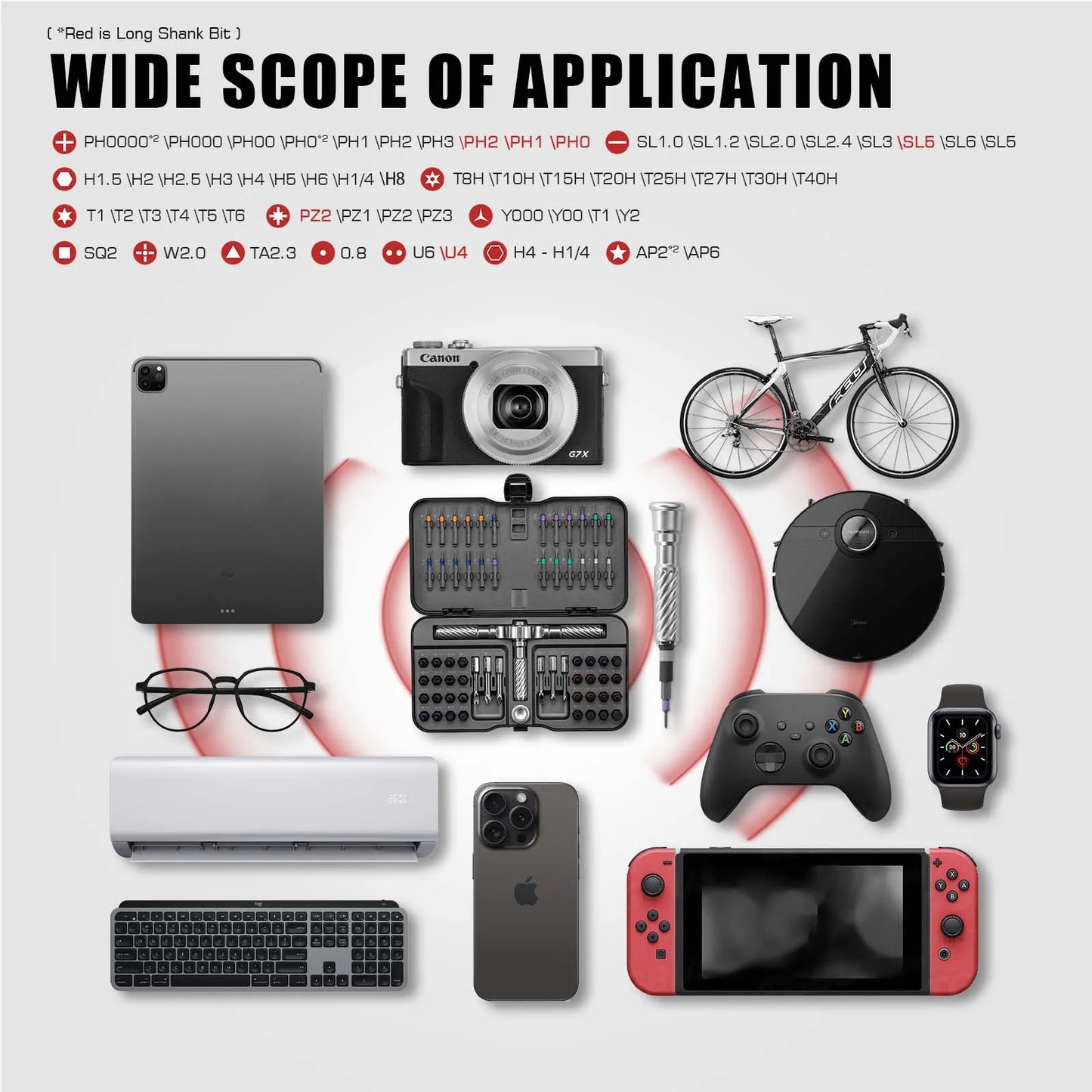 VMAN 66in1 Multifunktions-Ratschenschraubendreher-Set, mehrere magnetische Bits, Mini-Reparatur-Werkzeug-Set, Haushaltswerkzeug für PC und Schreibtisch usw.