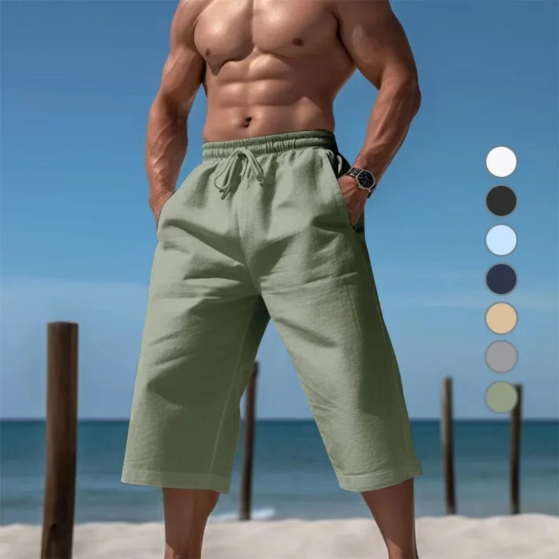 Grenzüberschreitende Sommer-lose und atmungsaktive Capri-Hose, Herrenmode, lässige, atmungsaktive Shorts, Jogginghose für Herren.