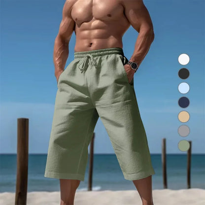 Grenzüberschreitende Sommer-lose und atmungsaktive Capri-Hose, Herrenmode, lässige, atmungsaktive Shorts, Jogginghose für Herren.