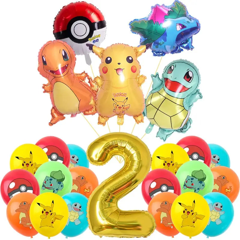Pokemon Thema Geburtstag Party Dekoration Lieferungen Cartoon Pokemon Gehen Geschirr Tassen Teller Pikachu Ballon Für Baby Dusche Gefälligkeiten