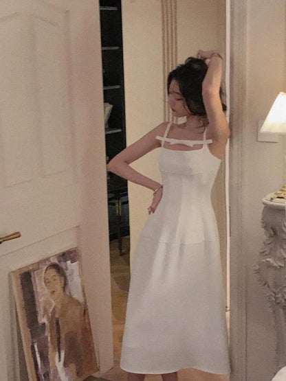 Sommer y2k Spaghetti träger Abend party Kleider solide elegante ärmellose sexy A-Linie kurzes Kleid ein Stück Vestido Mujer