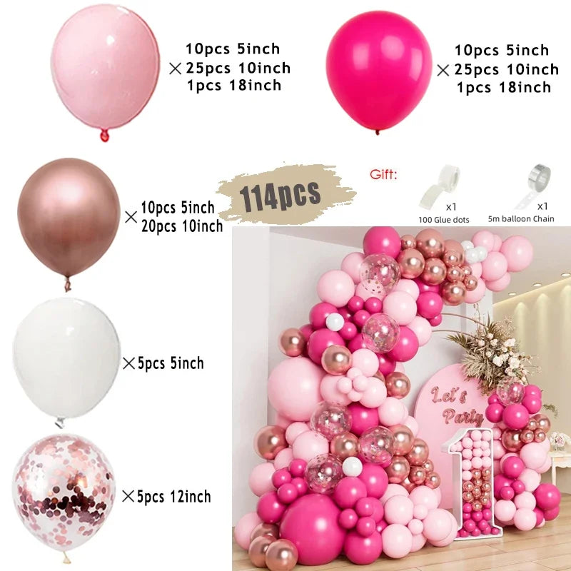 Erröten Retro Rosa Elfenbein Weiß Luftballons Girlande Bogen Kit für Geburtstag Party Hochzeit Baby Dusche Dekorationen Party Ballon Liefert