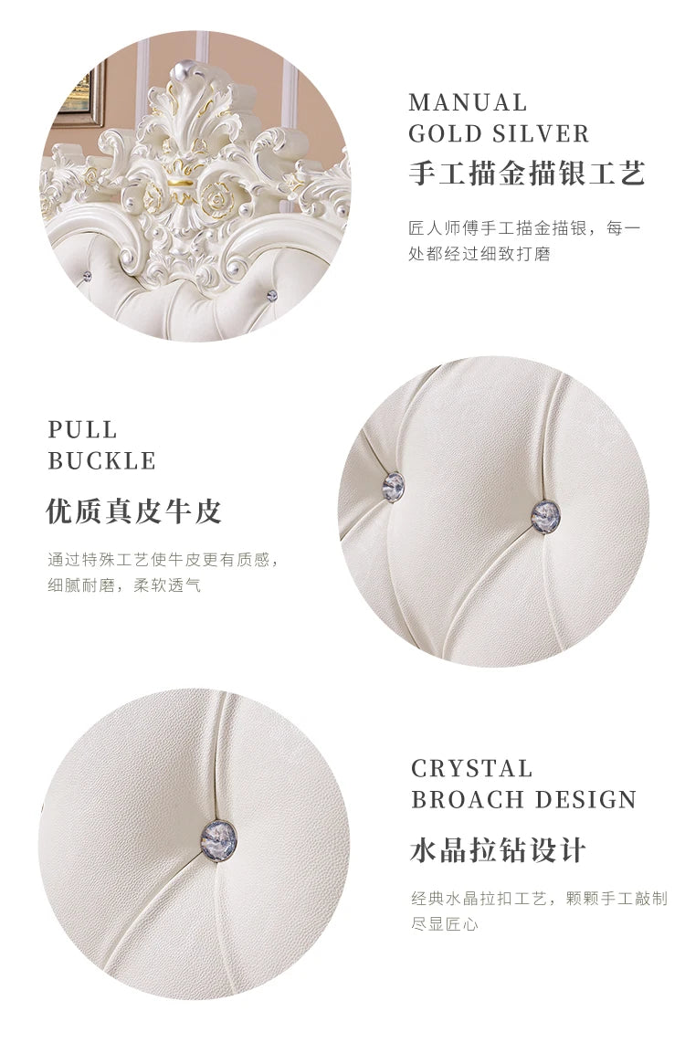 Gold Luxus gestepptes Doppelbett Holz Vintage weiche Einzelkopfteile Doppelbett Erwachsene Zuhause Camas De Dormitorio Möbel