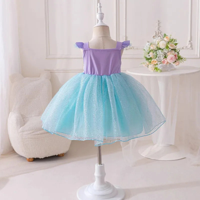 Mädchen Prinzessin Kleider Meerjungfrau Motto Party Sling Mesh Rock Pailletten Leistung Kostüm Geburtstag Kinder Kleidung Perle Säuglings Kleid.
