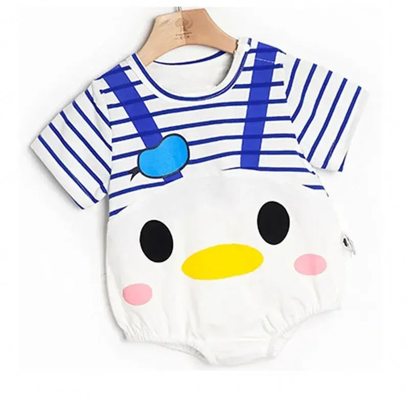 Baumwolle Neugeborenen Baby kurze Ärmel Dreieck Stram pler Junge Mädchen Cartoon Hosenträger Kleidung Overalls insgesamt ein Stück 0-24m.