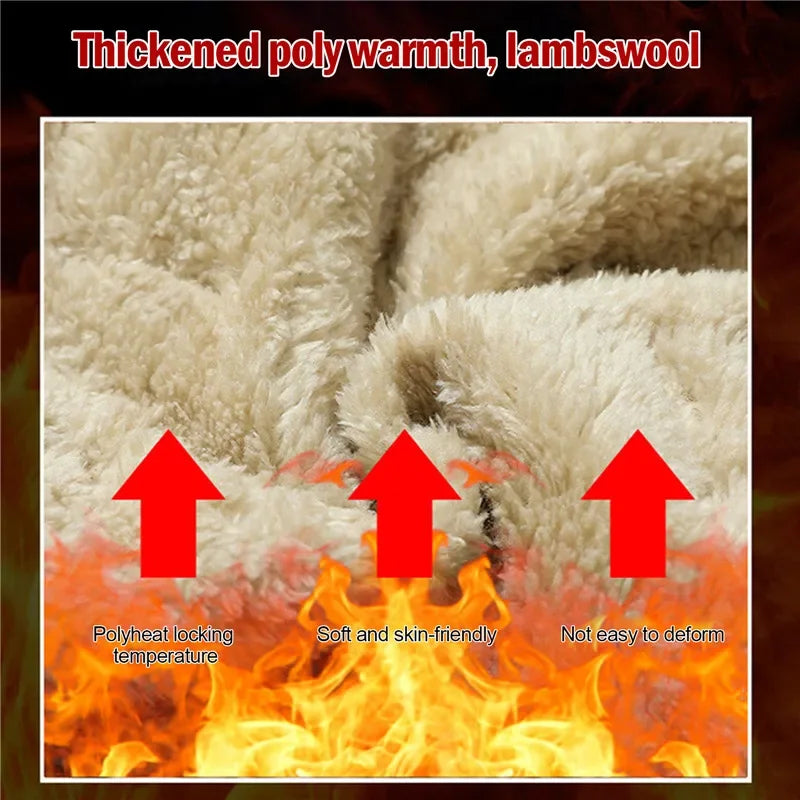Winter Sweatwear Men Plush Thick Fleece Sweatpant Lambswool Thermal Trousers Casual Pants Waterproof Windproof Warm Cotton Pants.