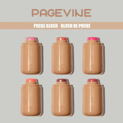 New PAGE VINE Pocket Blush Stick Cream 2-in-1Lip and Cheek Hydrating Stick Natural Rouge Powder Blush Cream Korea Pink Cosmetics.
