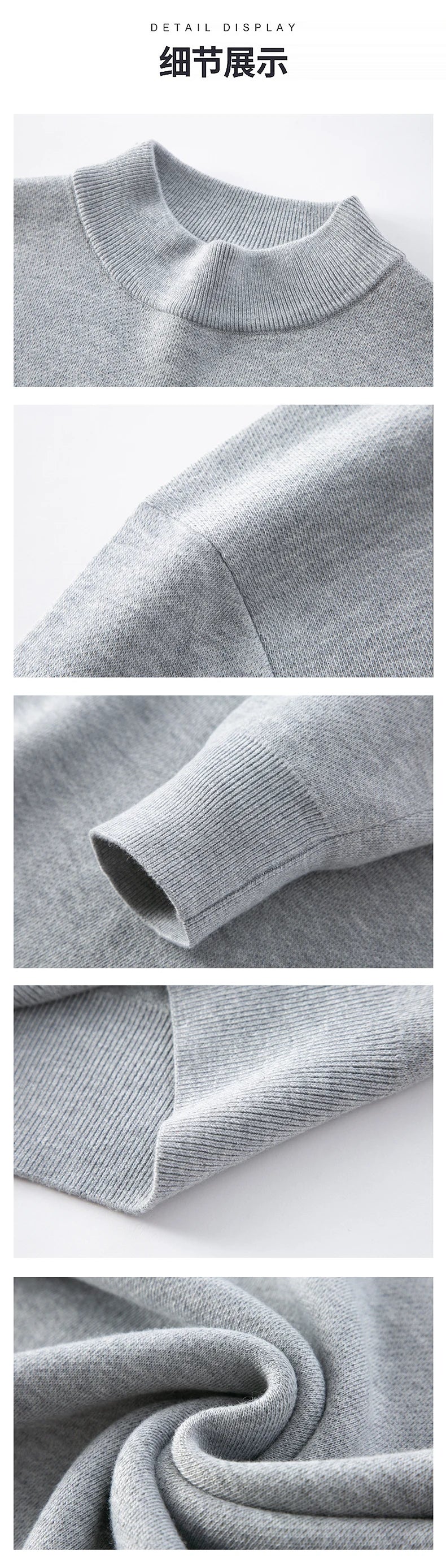 High End Wool Anti-pilling Blended Fashion Brand Half Turtleneck Knit Pullover Casual Sweater Mens Jumper Designer Clothing.