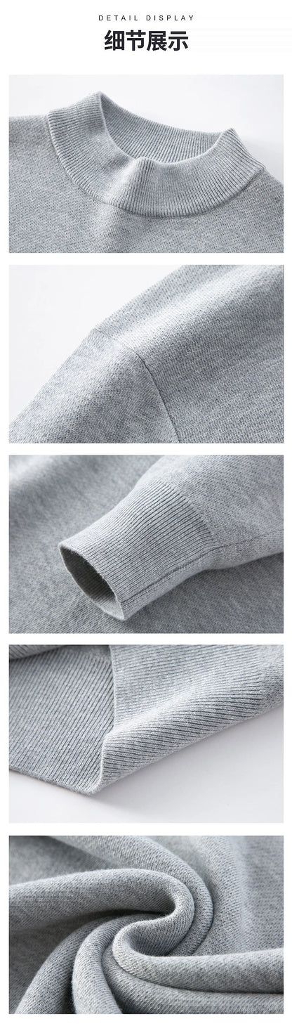 High End Wool Anti-pilling Blended Fashion Brand Half Turtleneck Knit Pullover Casual Sweater Mens Jumper Designer Clothing.