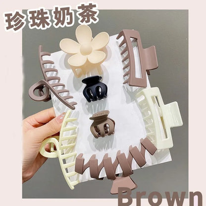 Matte Flower Hair Grips Set for Women Fairy Style Fresh Sweet Headwear for Updo Hairdo Back of Head Hair Accessories