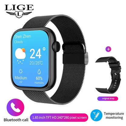LIGE Smart Watch For Women Full Touch Screen Bluetooth Call Waterproof Watches Sport Fitness Tracker Smartwatch Lady Reloj Mujer