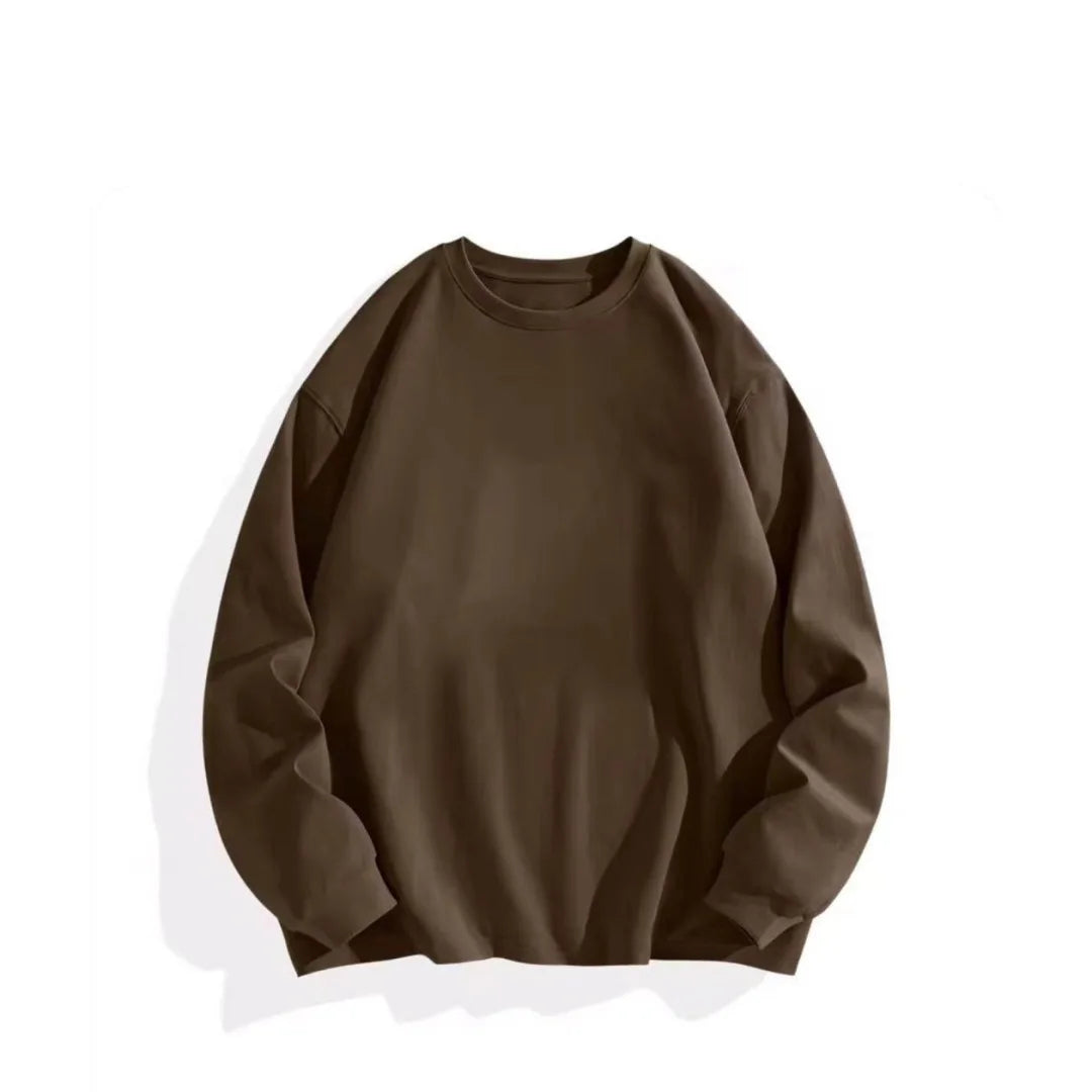 300gsm Heavy Weight Cotton T-shirt Long-sleeved T-shirt for Men Women Pure White Men's Blank Shirt Wholesale.