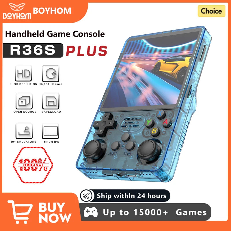 R36S R36Plus Retro Handheld Game Console Linux 64-bit System 4" IPS Screen RK3326 Portable Pocket Video Player For N64 PS1.