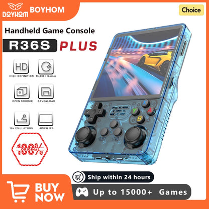 R36S R36Plus Retro Handheld Game Console Linux 64-bit System 4" IPS Screen RK3326 Portable Pocket Video Player For N64 PS1.