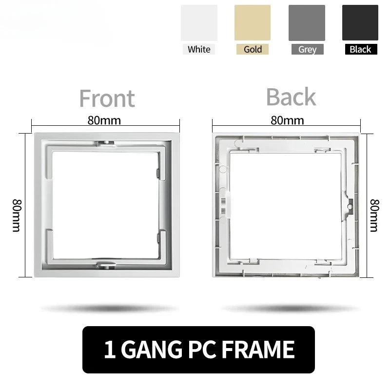 80 mm Typ Rahmen Steckdose 1/2-Wege-Wandknopfschalter USB Typ-C-Anschlüsse Steckdose EU-Standard für Deutschland DIY Teil freie Kombination.